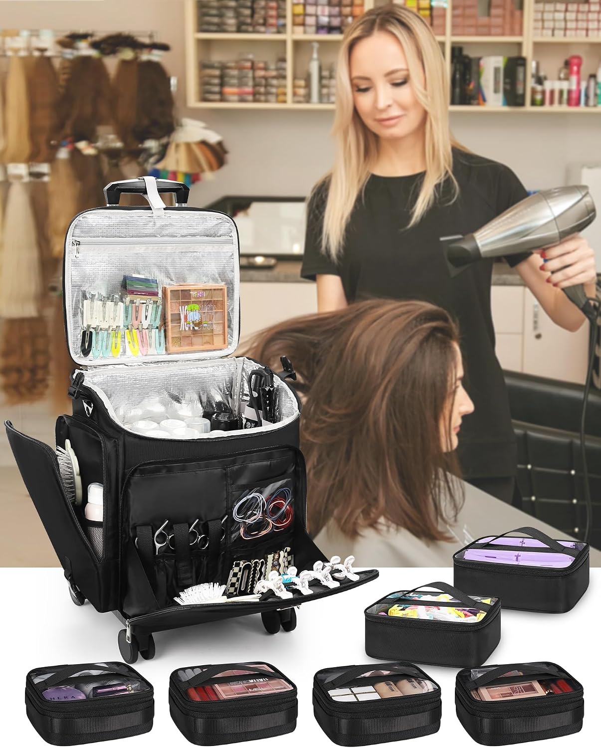 Rolling Makeup Case Hair Tools - đánh giá và giá Makeup
