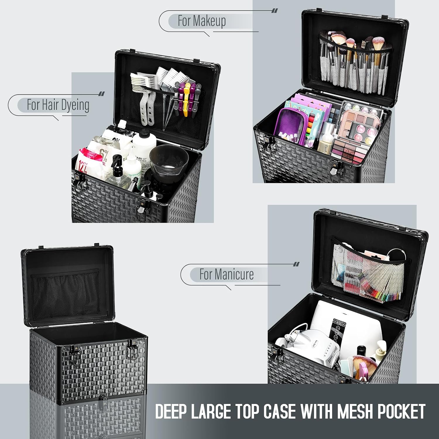 Rolling Salon Cart with 3 Draw - đánh giá và giá Makeup