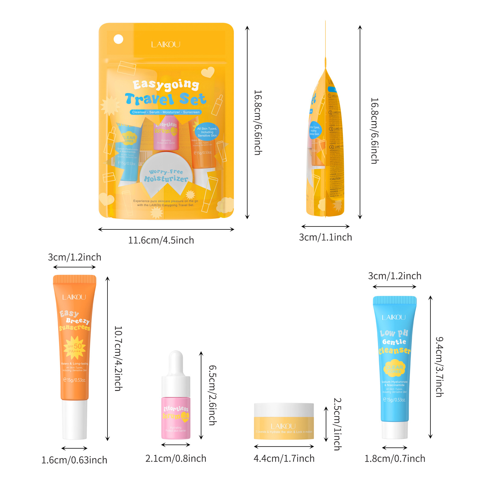4PCS Laikou Ceramide Travel Su - đánh giá và giá Hyaluronic Acid Facial Serum