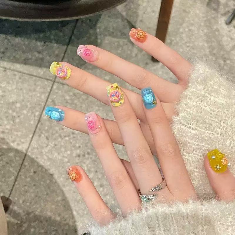 100 Mini Colorful Turtle Resin - đánh giá và giá Nail Art
