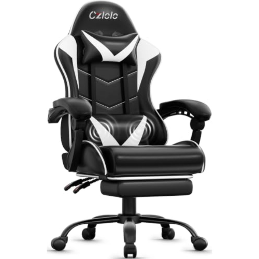Gaming Chair with Footrest, Ra - đánh giá và giá Massage