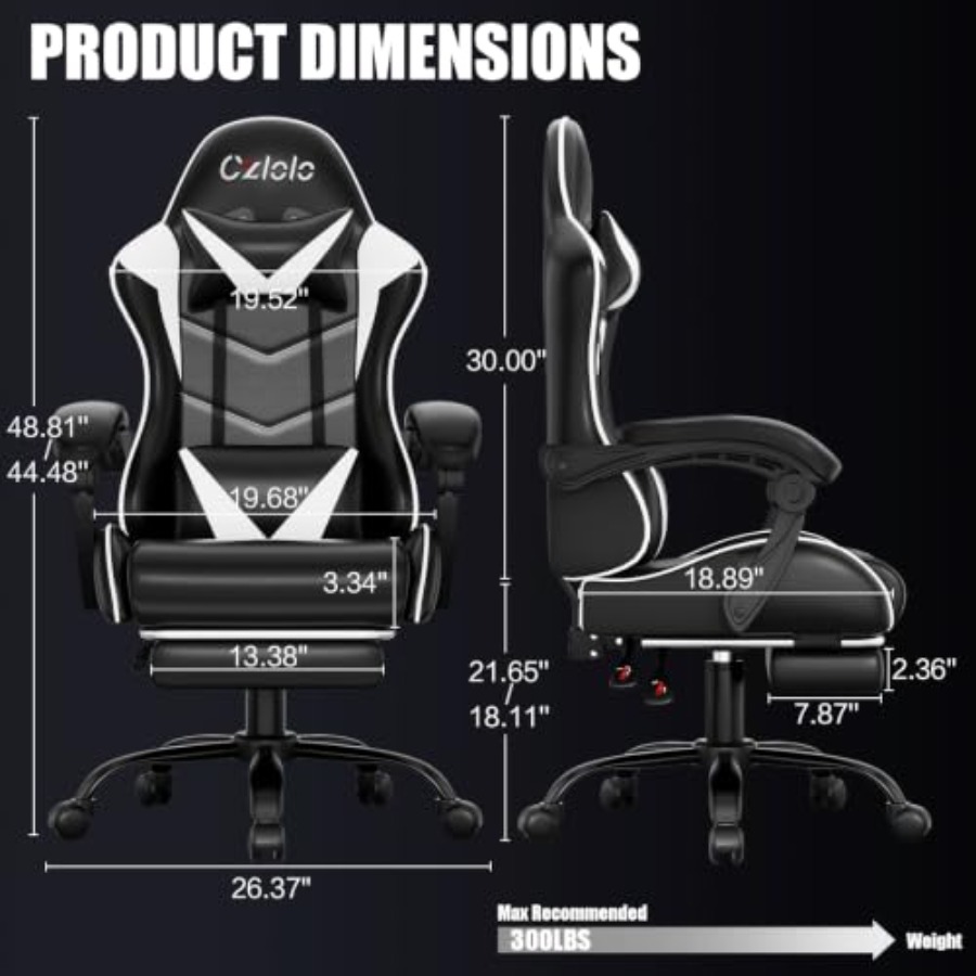 Gaming Chair with Footrest, Ra - đánh giá và giá Massage