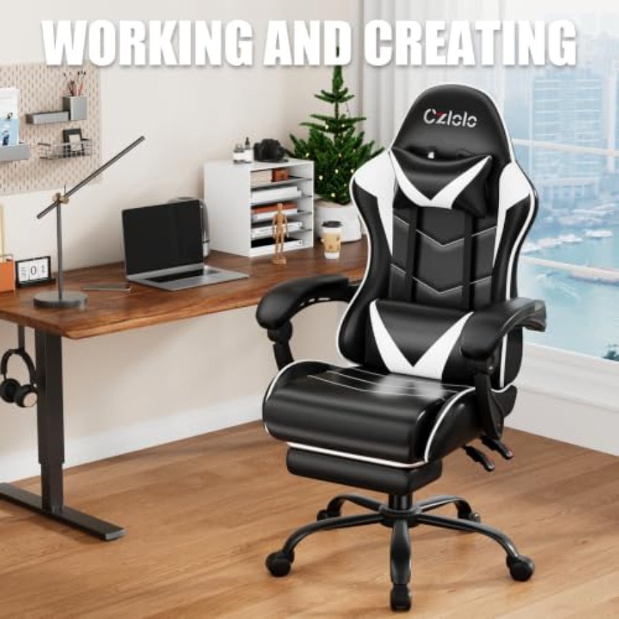 Gaming Chair with Footrest, Ra - đánh giá và giá Massage